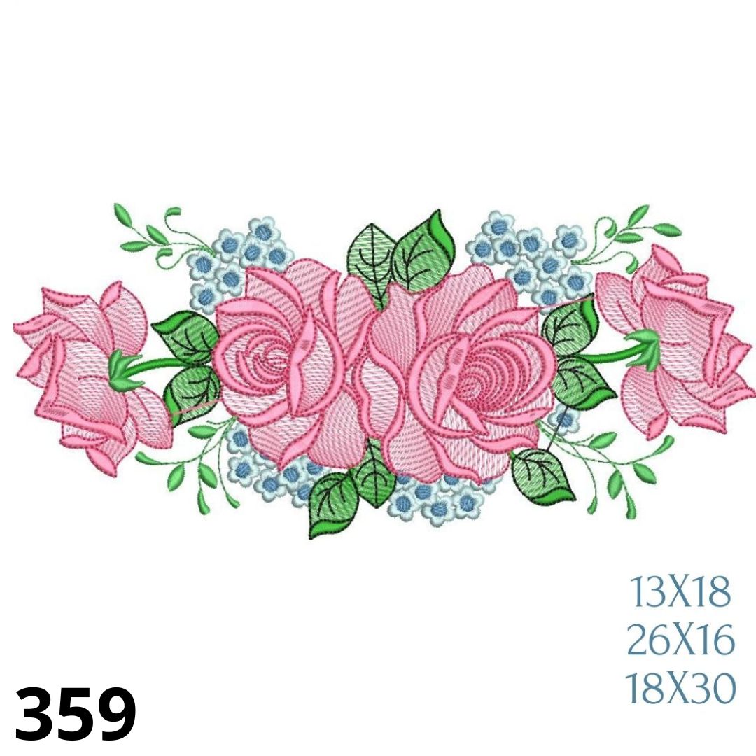 Matriz de bordado de rosas