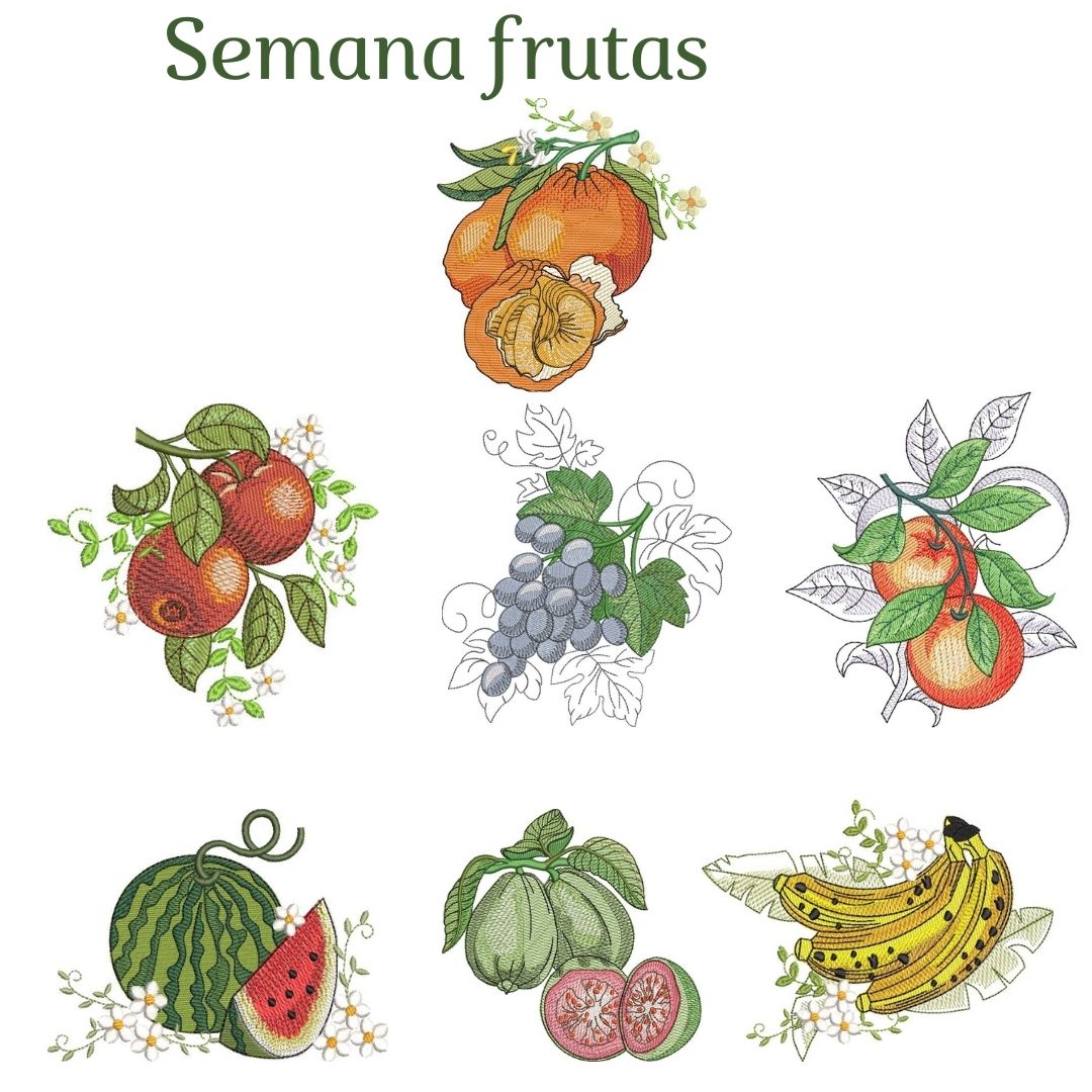 Matrizes de Bordado  Semaninha de Frutas