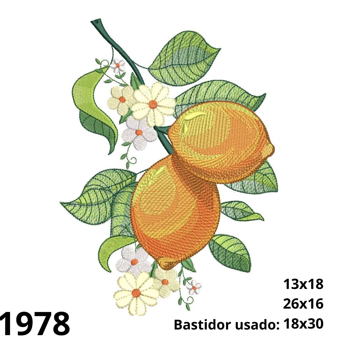 Matriz de bordado duo de limão siliciano