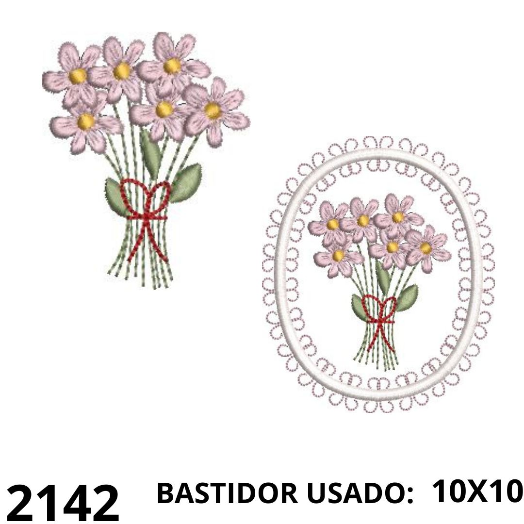 Matriz de bordado Mini pacotinho vintage bouquet floral
