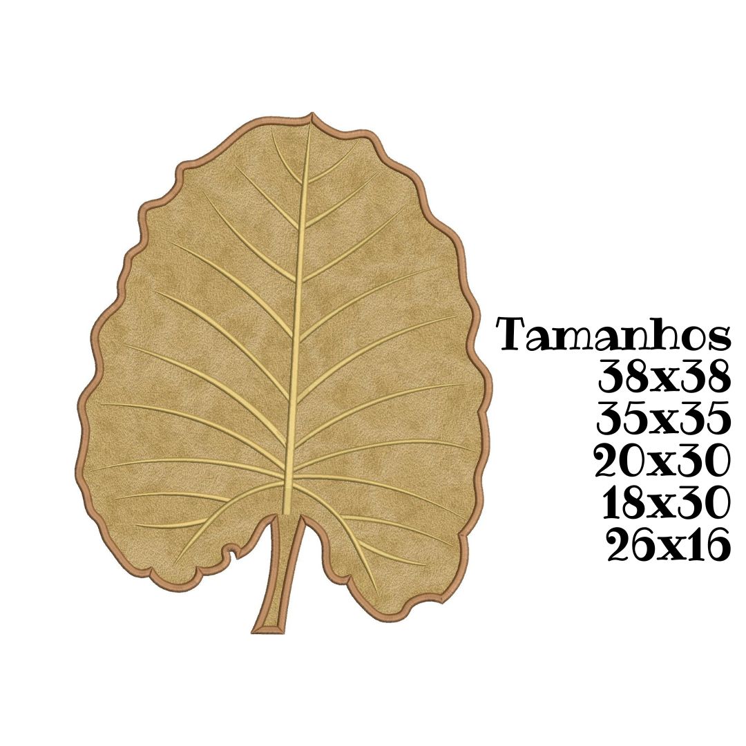 Matriz de bordado Folha Tropical aplique  para almofadas 035