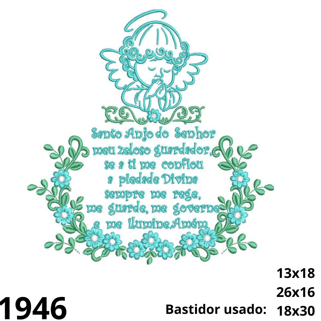 Matriz de bordado Oração do Santo Anjo