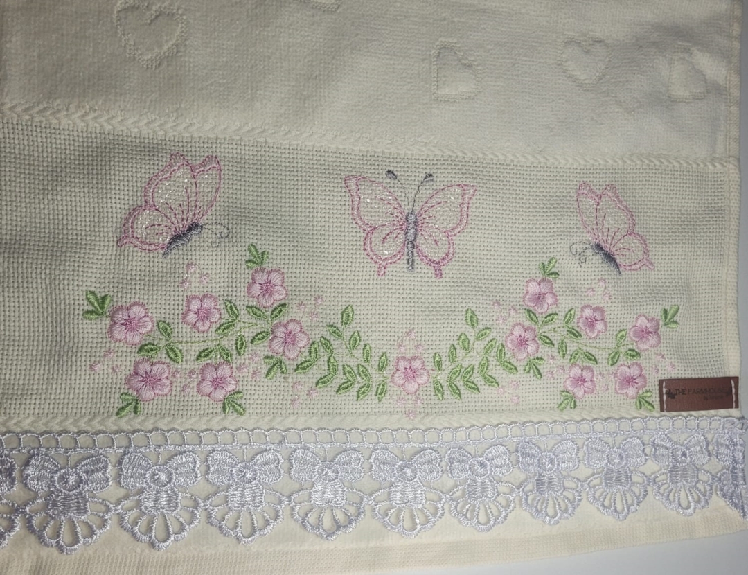 Matriz de bordado barrado floral e borboletinhas - Imagem 3