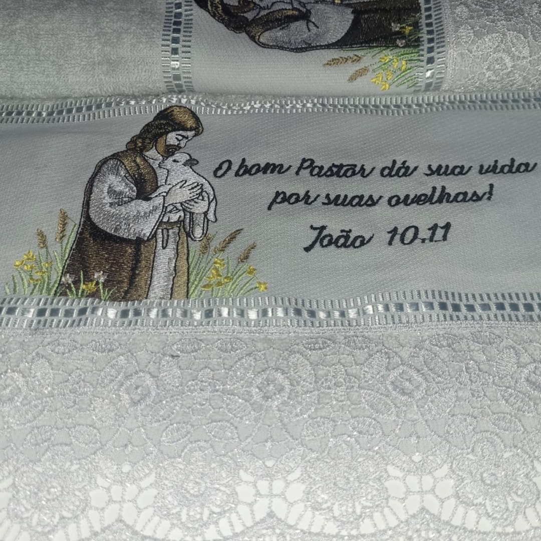 Matriz de bordado ovelhas e o bom pastor - Imagem 3