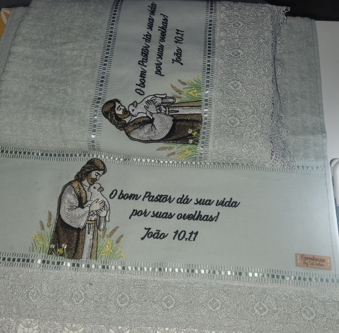 Matriz de bordado ovelhas e o bom pastor - Imagem 4