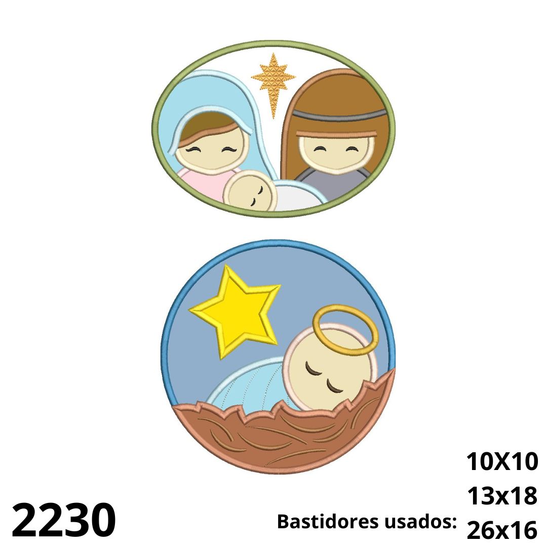 Matriz de bordado familia de jESUS e o menino Jesus aplique
