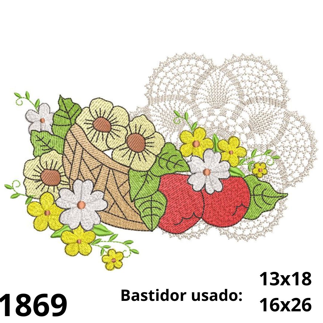 Matriz de bordado Crochet e maçãs 02