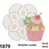 Matriz de bordado Crochet e cupcake
