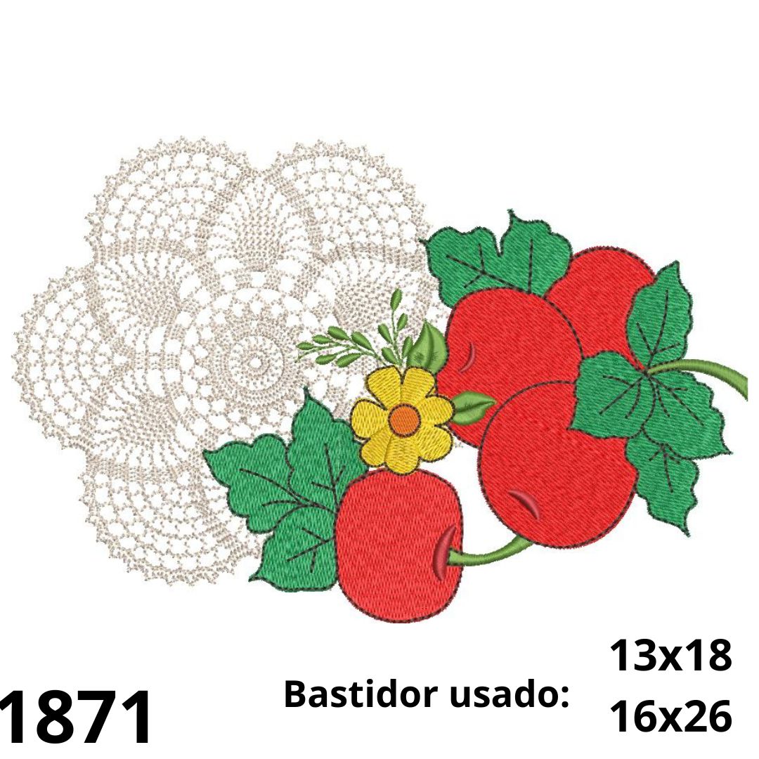 Matriz de bordado Crochet e Maçãs