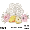 Matriz de bordado com Crochet peras e rosas
