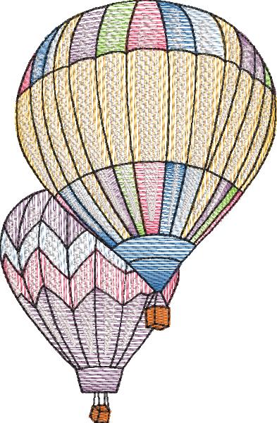 Matriz de bordado coleçao Balões de ar quente - Imagem 2