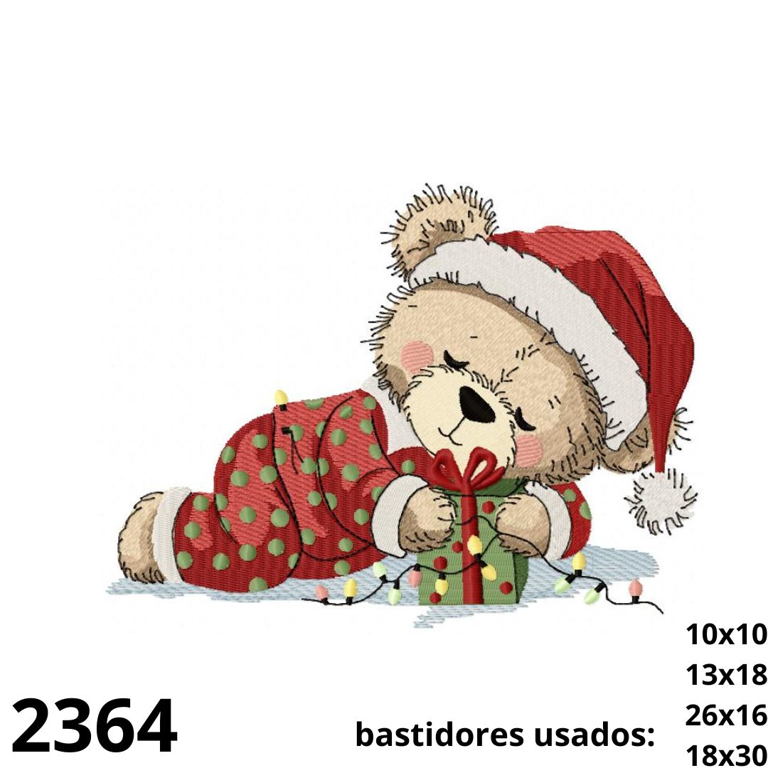 Matriz de bordado URSO NATALINO E PRESENTINHO