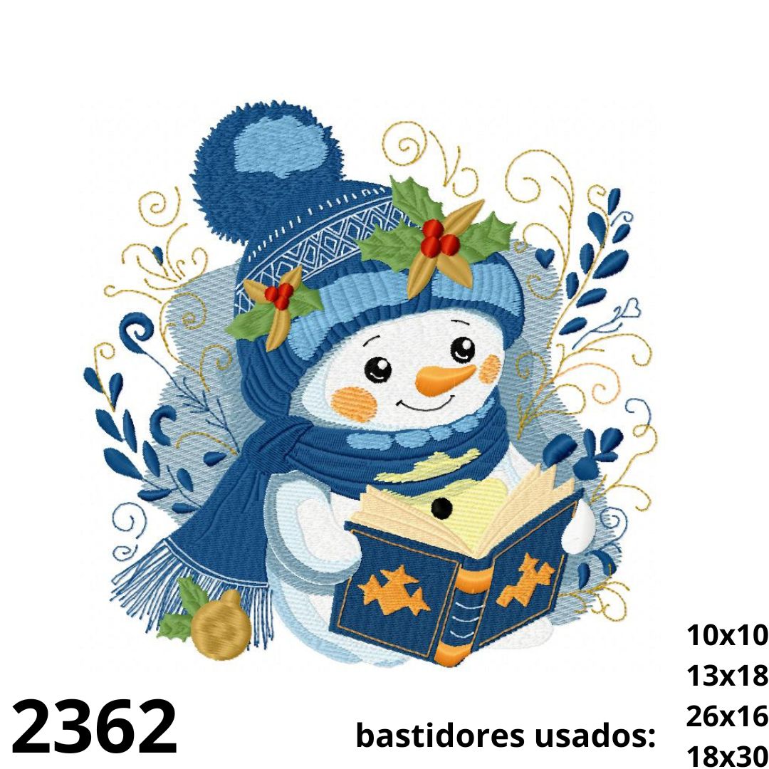 Matriz de bordado boneco de neve