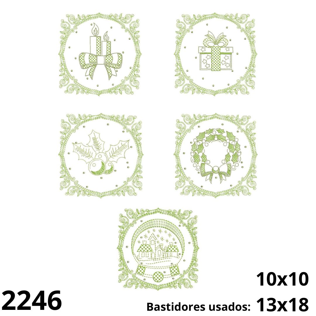 Matriz de bordado blocos natalinos