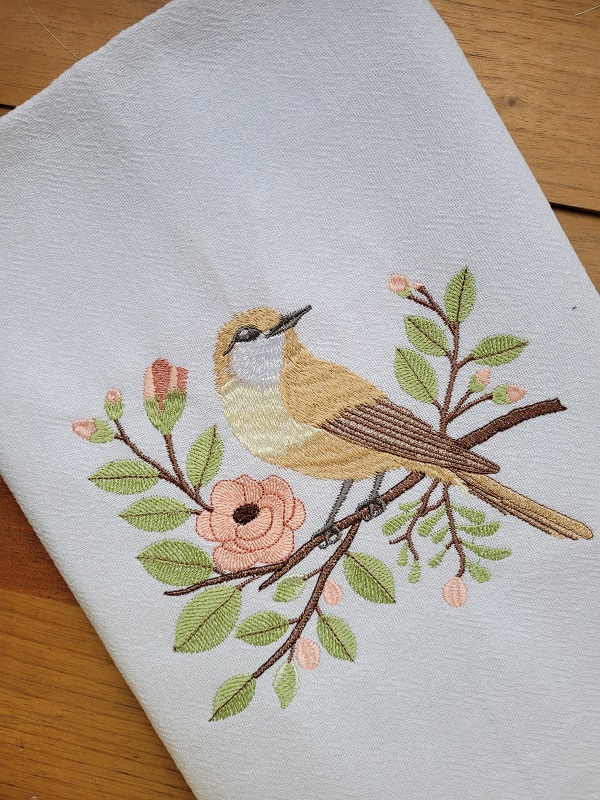 Matriz de bordado Passarinho no galho - Imagem 3