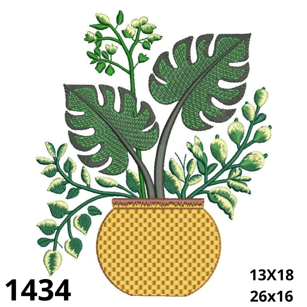 Matriz de bordado vasinho com costela de adão