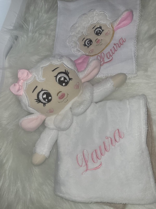 Naninha ovelhinha dolly  + fralda com aplique 002