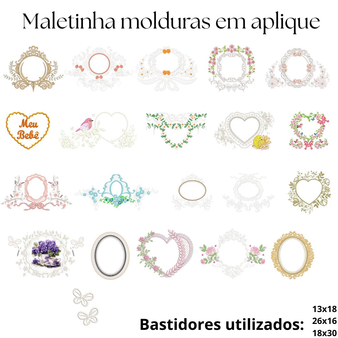 Matriz de bordado Combo 003 COM MOLDURAS E CAMAFEUS