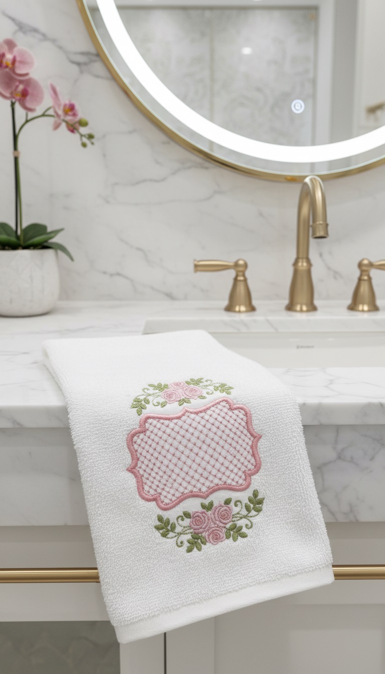 Matriz de bordado moldura floral 01 - Imagem 3