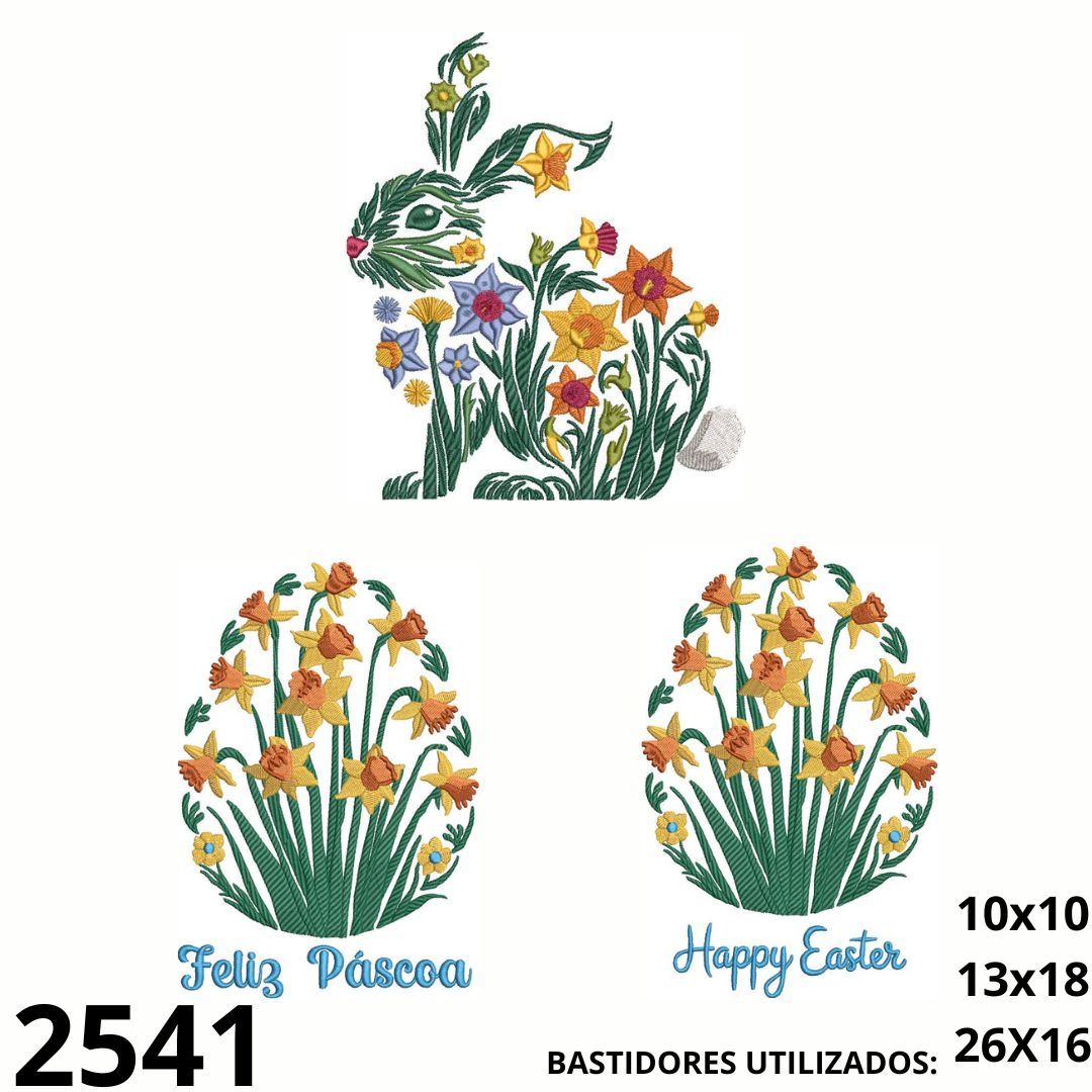 Matriz de bordado coelho e ovo de pascoa 2026