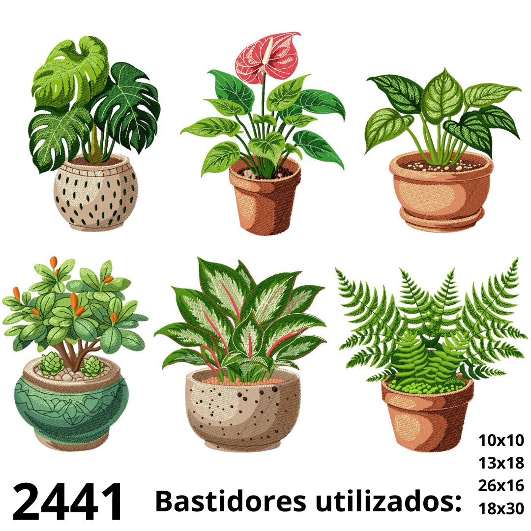 Matriz de bordado vasos luxuosos