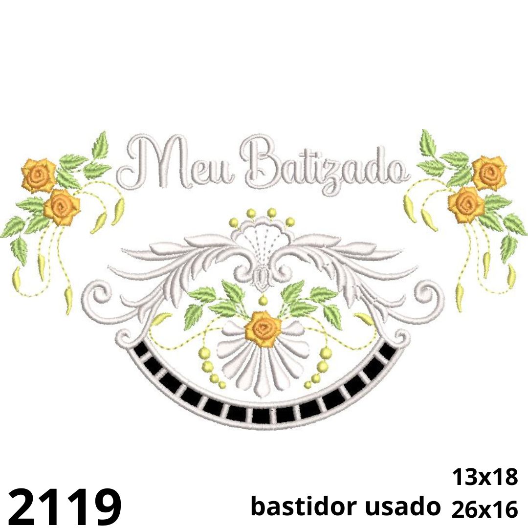 Matriz de bordado Barrado richelieur meu batismo