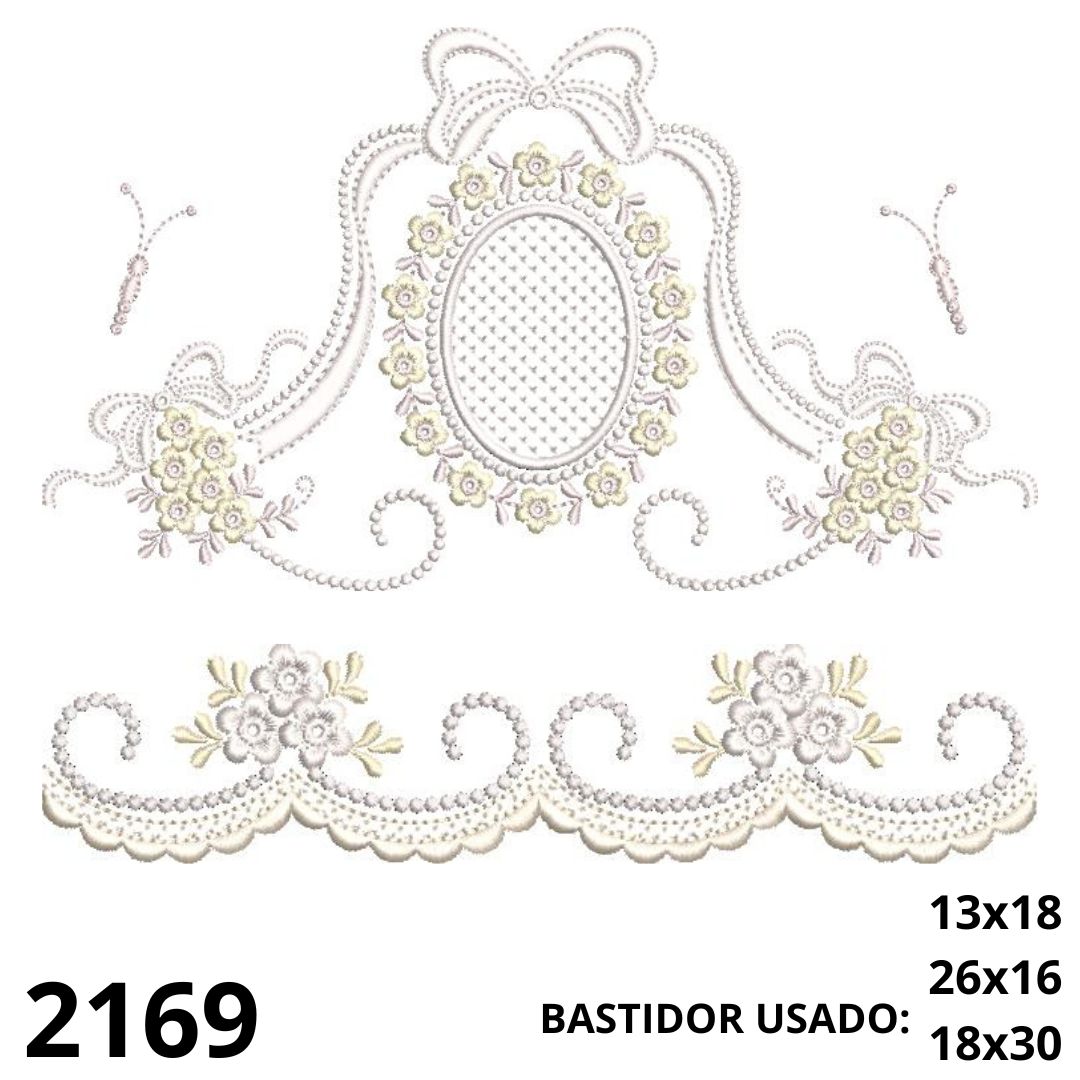 Matriz de bordado Barrado e barrinha delicados