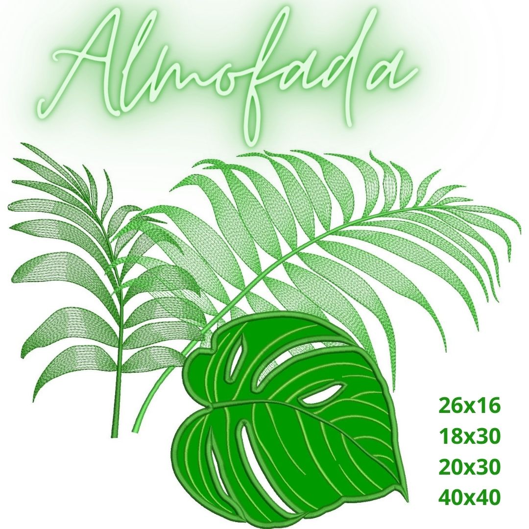 Matriz de bordado folhas tropicais  001