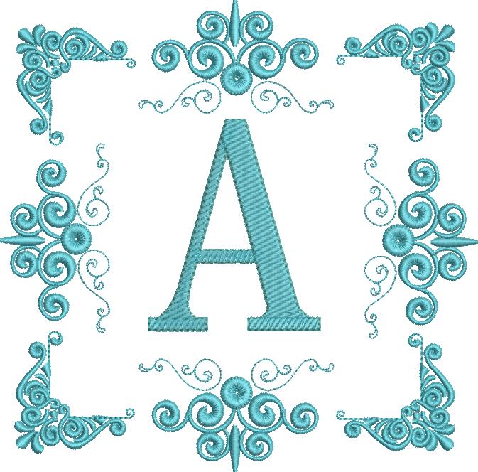 Matriz de bordado Moldura para almofadas e toalhas - Imagem 4