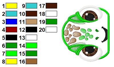 Matriz de bordado Projeto capuz toalha tartaruguinha - Imagem 2