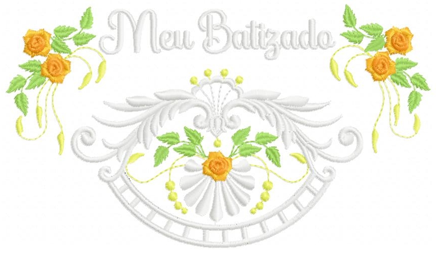 Matriz de bordado Barrado richelieur meu batismo - Imagem 6