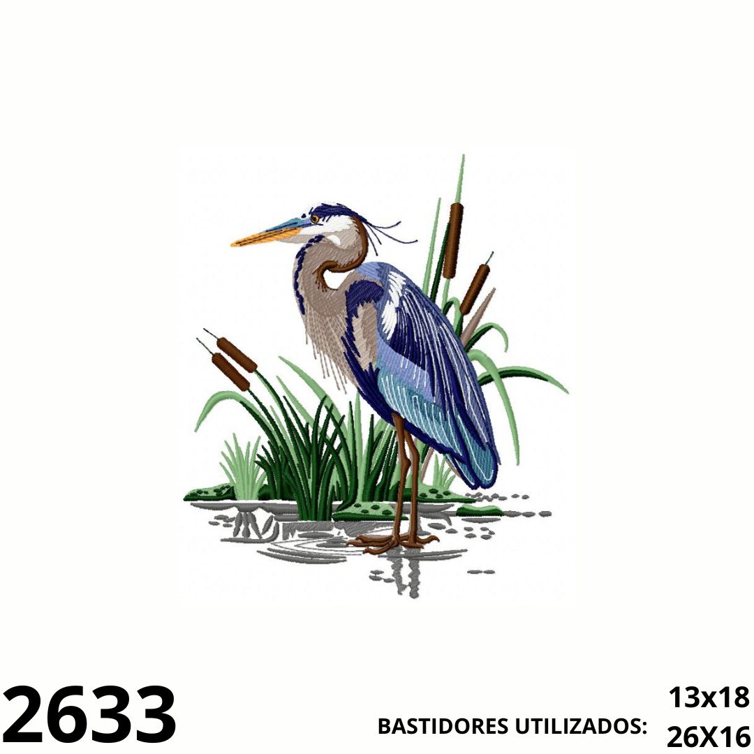 Matriz de bordado blue heron