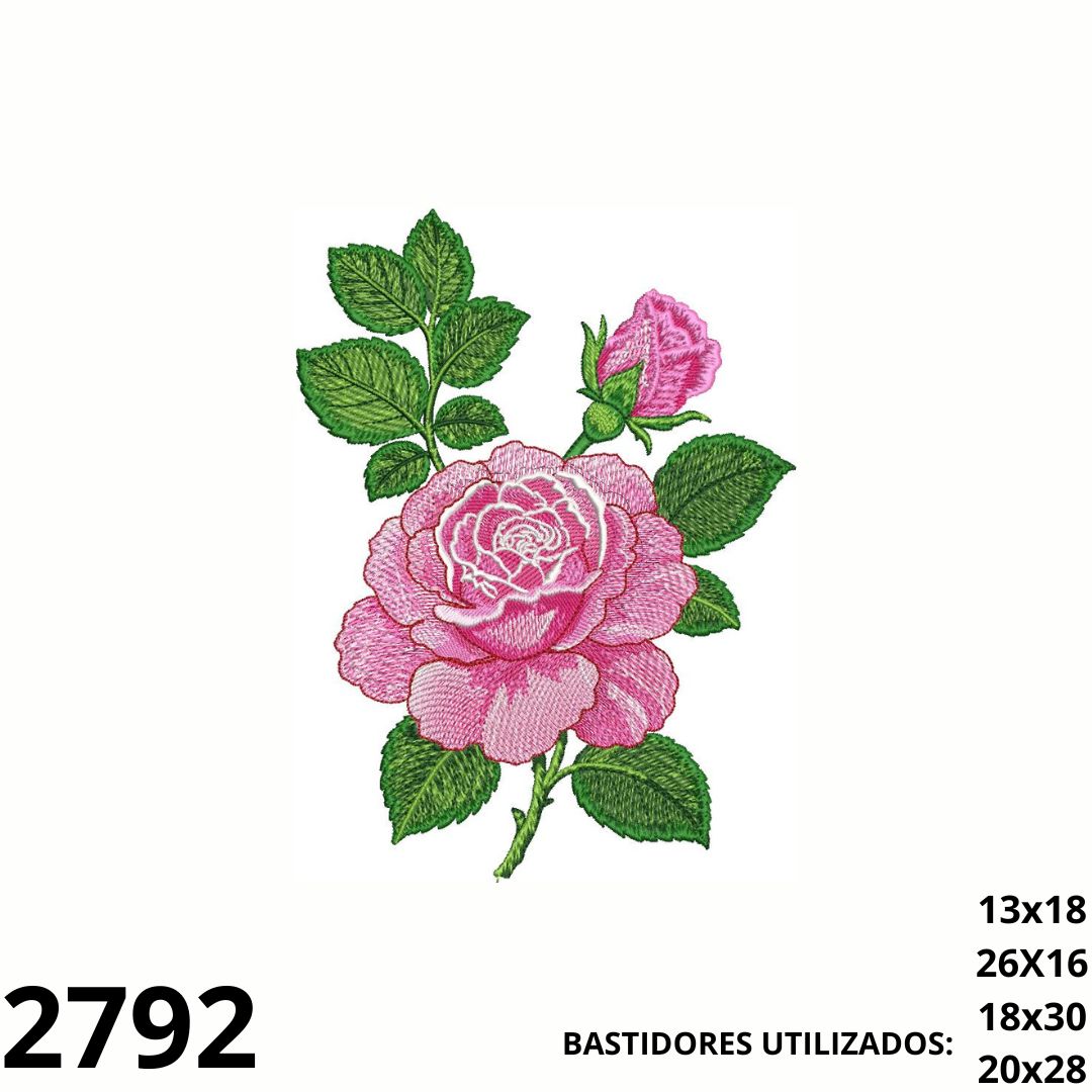 Matriz de bordado Rosa estilizada