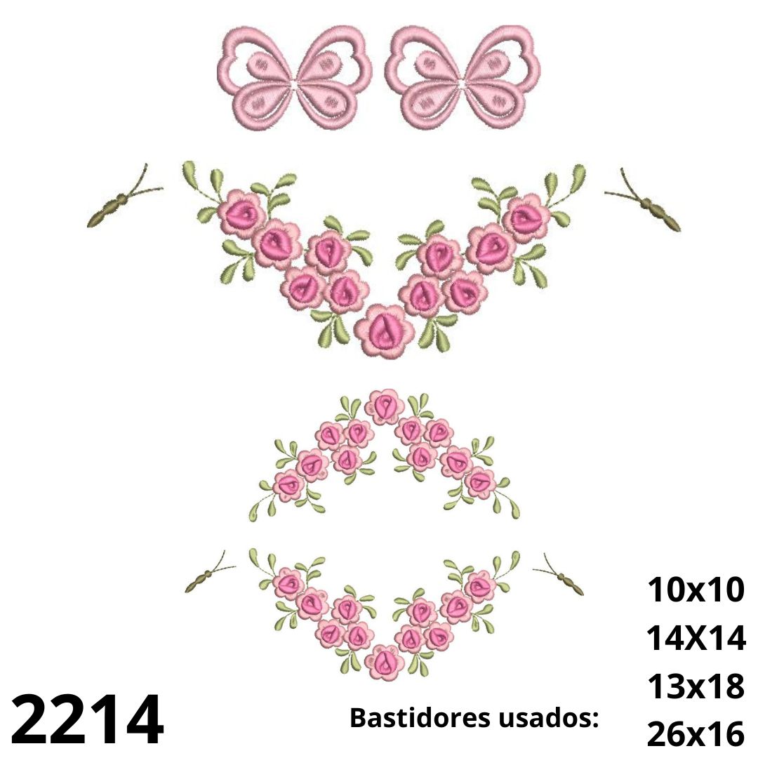 Matriz de bordado Barrado borboletinhas 3d 05