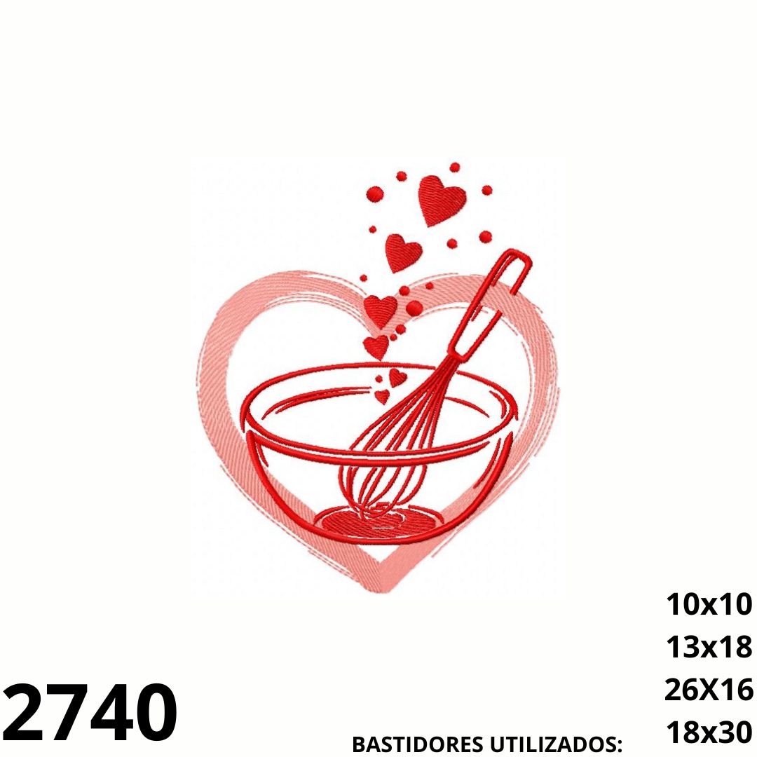 Matriz de bordado cozinha com amor