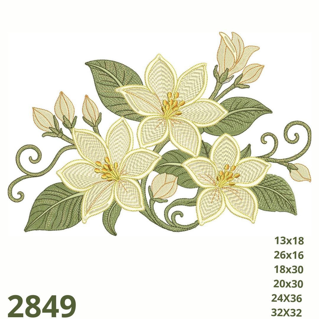 Matriz de bordado flor de casamento